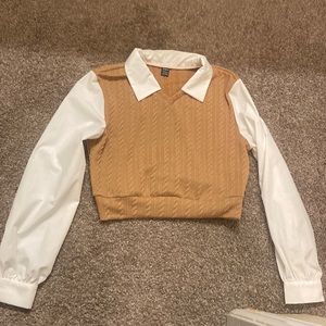SHEIN Brown and White Top